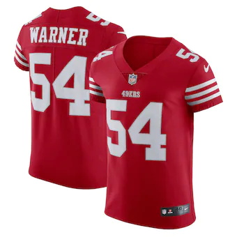 mens nike fred warner scarlet san francisco 49ers vapor eli